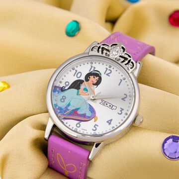 Zoop By Titan Disney Princess Quartz Analog Silver Dial Leather Strap Watch For Kids